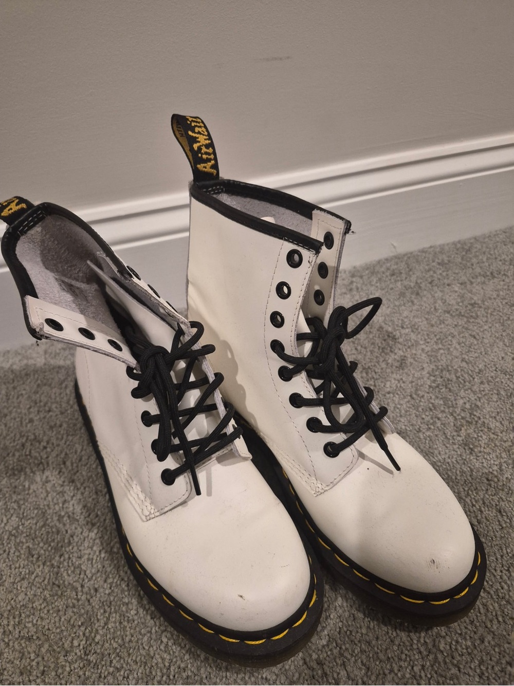 Dr. Martens 1460 Leather Combat Boots White US 7 L